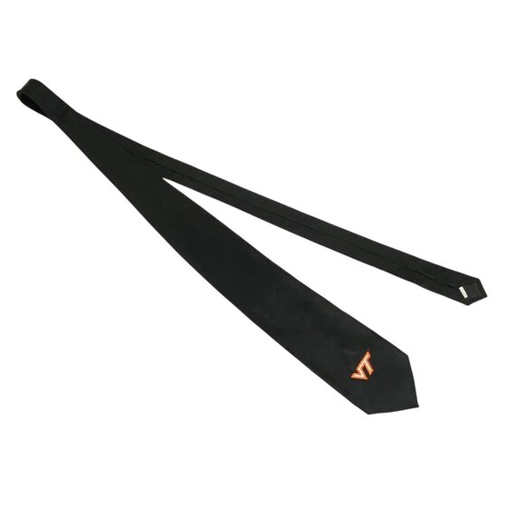 Virginia Tech Neck Tie | Black | Silk | 59.5 in | Merge Left | Preppy College - Picture 4 of 6